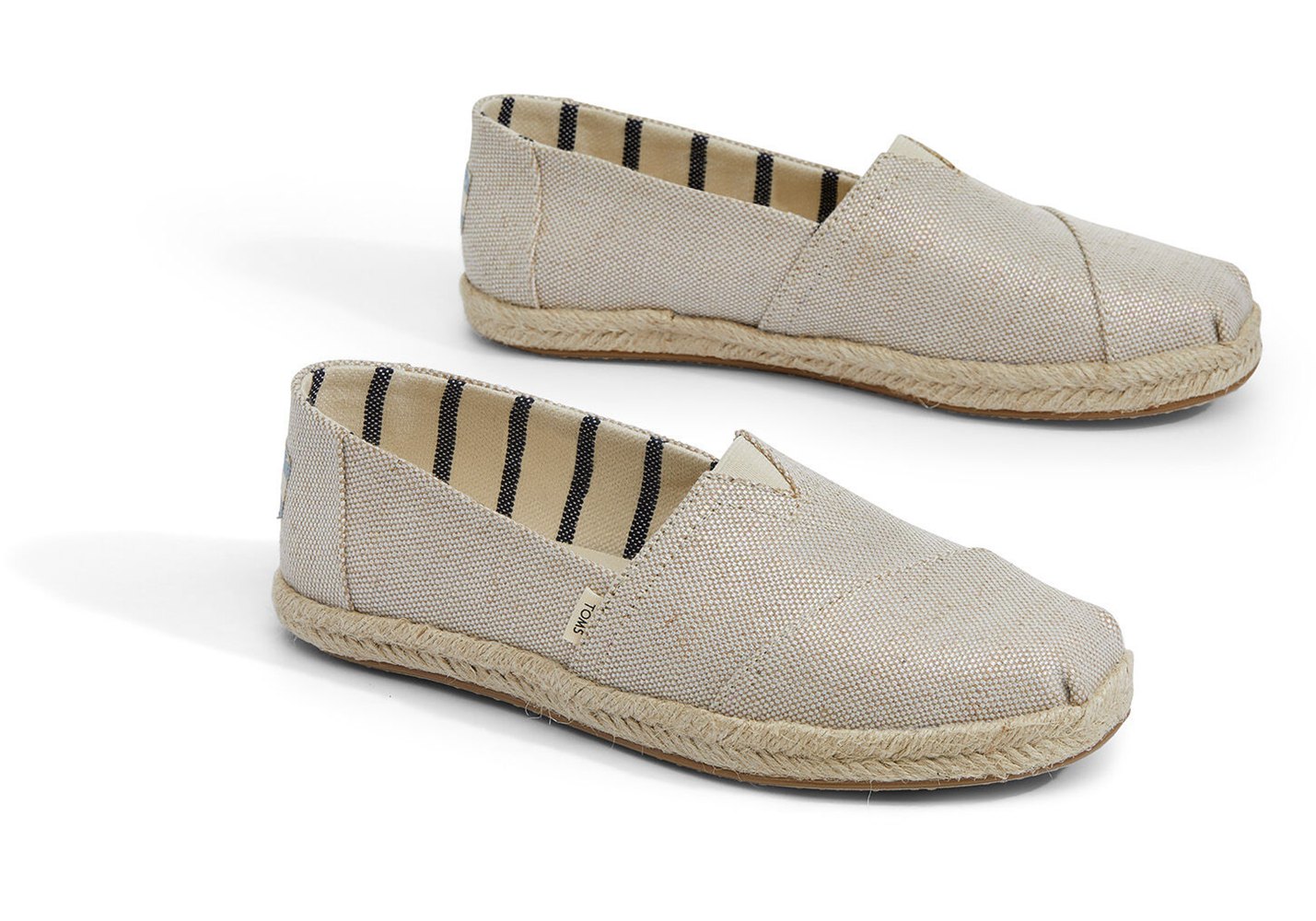 Toms Alpargata Metallic Espadrille Beige - Womens - 59381-PDRS